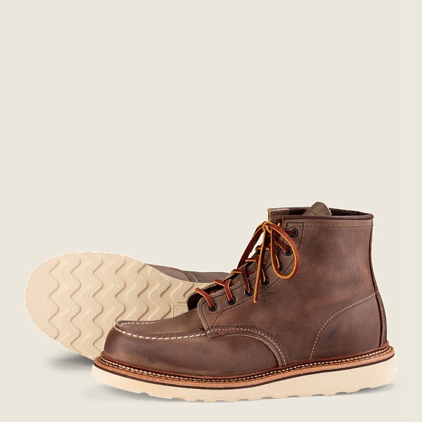 Red Wing Heritage Boots Khaki - Mens Classic Moc – 6-inch Rough & Tough Leather - 2634-NLDVO